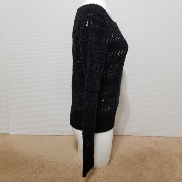 Delia's sweater Medium sequin embellished pullover open knit crochet acrylic - Picture 4 of 11